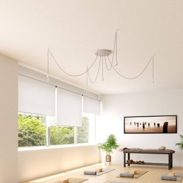 Creative Cables - Rose-One Rosace de plafond ronde pour 5 points lumineux - Ø 40 x 3,5 cm - blanc