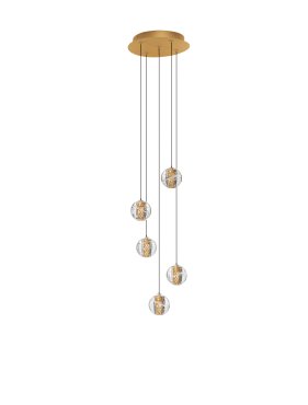 Nova Luce Licio - lampe suspendue - Ø 31 x 150 cm - 16W dimmable LED inclus - or