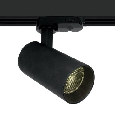 ONE Light COB Compact Cylinder - spot sur rail - système de rail triphasé - Ø 5,5 x 11 cm - 12W LED inclus - noir