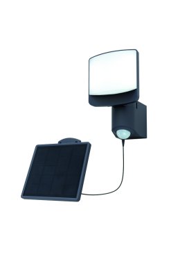 Lutec Sunshine - Applique d'extérieur avec capteur solaire - 15,3 x 12 x 18,4 cm - 7W LED inclus - IP54 - gris foncé - blanc froid