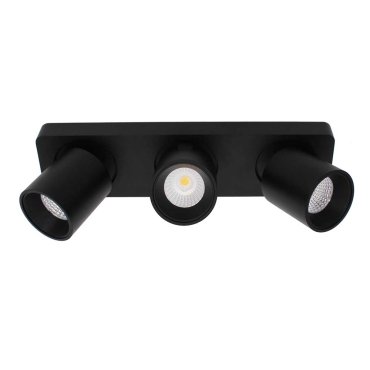 Artdelight Laguna - spot en saillie 3L - 32 x 8,2 x 9,5 cm - 3 x 6W LED dimmable inclus - noir
