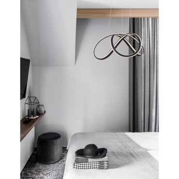Nova Luce Truno - lampe suspendue - Ø 52 x 120 cm - 60W LED dimmable inclus - noir sable