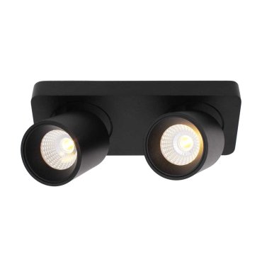 Artdelight Laguna - spot en saillie 2L - 22 x 8,5 x 9,5 cm - 2 x 6W LED dimmable inclus - noir