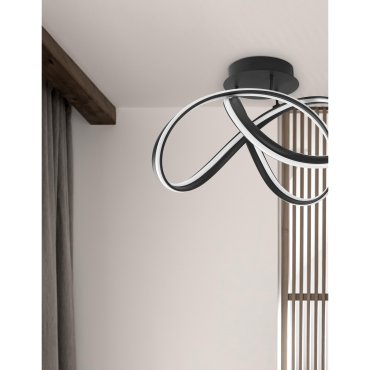 Nova Luce Truno - plafonnier - Ø 52 x 36 cm - 60W LED dimmable inclus - noir sable