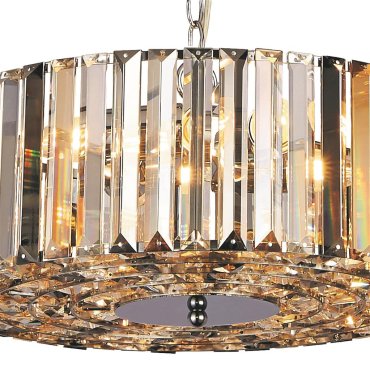 Searchlight Iris - plafonnier suspendu - Ø 50 x 132 cm - chrome et ambre