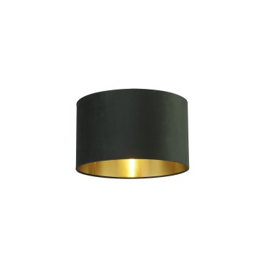Searchlight Drum Shade - abat-jour - Ø 40 x 24 cm - vert foncé et or brossé