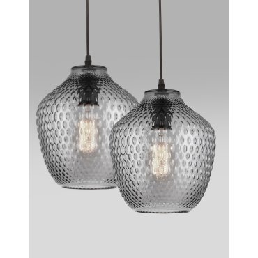 Nova Luce Vetro - lampe suspendue - Ø 23 x 130 cm - verre fumé
