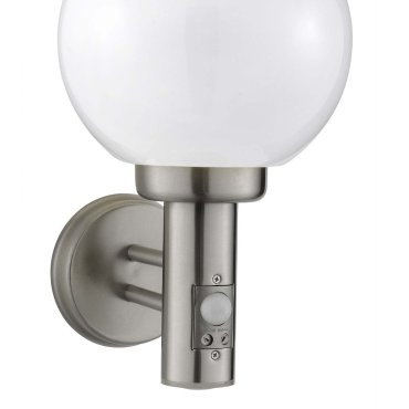 Searchlight Orb Lanterns - applique murale extérieure avec détecteur de mouvement - 20 x 33 cm - IP44 - acier inoxydable