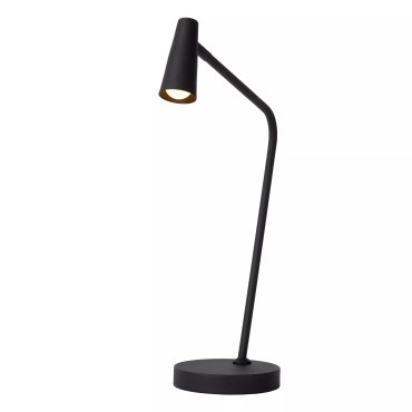 Lucide Stirling - lampe de table rechargeable - 30,5 x 14 x 47,5 cm - 3 step dimmer - 3W dimmable LED inclus - noir