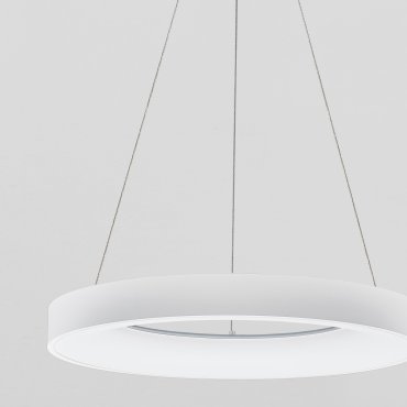 Nova Luce Rando Thin - lampe suspendue - Ø 60 x 120 cm - 50W LED dimmable inclus - blanc sable - couleur de lumière blanc chaud