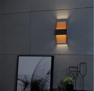 Artdelight Dallas - applique murale - 16 x 7,8 x 24 cm - 2 x 8W LED dimmable inclus - IP65 - noir &amp; or
