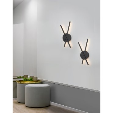 Nova Luce Reslin - applique murale - 24,5 x 5 x 53 cm - 18W LED inclus - noir sable