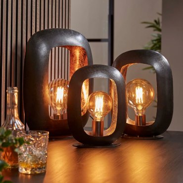 Vico Shape XL - lampe à poser - 34 x 11 x 44 cm - nickel noir
