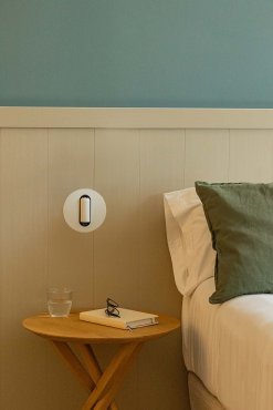 Faro Timit - lampe de chevet avec port usb - 5,3 x 11,2 x 3 cm - 4,5W LED inclus - blanc mat et noir texturé