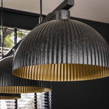 Vico Semicircular Cap-Ribbed - lampe suspendue - 120 x 30 x 150 cm - noir