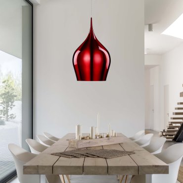 Searchlight Vibrant - lampe suspendue - Ø 26 x 160 cm - couleur vin