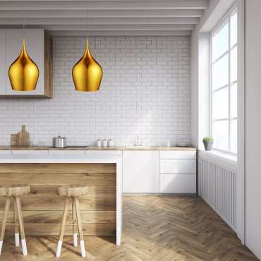 Searchlight Vibrant - lampe suspendue - Ø 26 x 160 cm - or