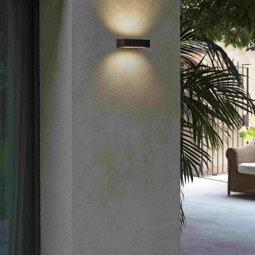 Faro Doro - applique murale - 22 x 7 x 4,8 cm - 13W LED inclus - IP65 - brun
