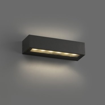 Faro Doro - applique murale - 22 x 7 x 4,8 cm - 13W LED inclus - IP65 - gris foncé