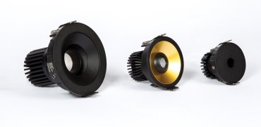 VK Lighting Chonefto - spot à encastrer - Ø 84 mm, 75 mm encastré - 7W LED inclus - noir/doré