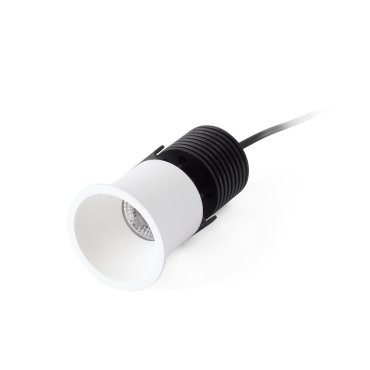 Faro Fox - spot encastré - Ø 50 mm, Ø 40 mm encastré - 7W LED dimmable inclus - blanc mat