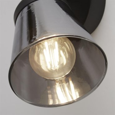 Searchlight Mega - spot en saillie 1L - 10 x 18 cm - noir et verre fumé
