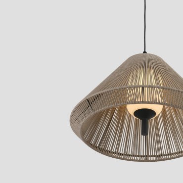 Faro Saigon - lampe suspendue - Ø 66,5 x 338 cm - IP65 - gris et beige