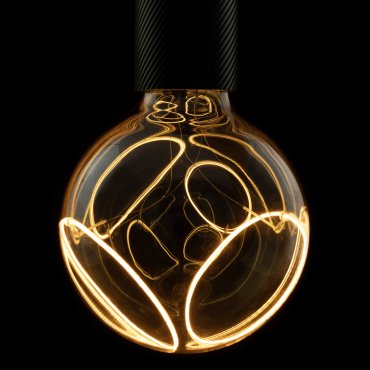 Ampoule LED Segula - Illusion Globe Two Crescent Cat &amp; Eye - Ø 12,5 x 18 cm - E27 - 8W dimmable - 1900K - fumé