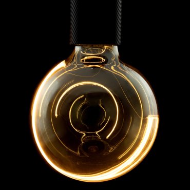 Segula Ampoule LED - Illusion Globe Croissant Incliné - Ø 12,5 x 18 cm - E27 - 6W dimmable - 1900K - fumé