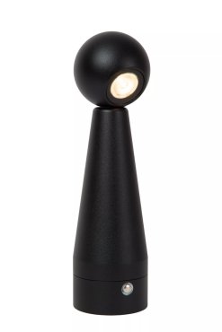 Lucide Ipsos - lampe de table rechargeable - Ø 6 x 22 cm - 3W dimmable LED inclus - noir