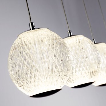 Searchlight Allure - lampe suspendue - 100 x 150 cm - 21W LED dimmable inclus - chrome et transparent