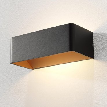 Artdelight Mainz - applique murale - 20 x 10 x 7 cm - 2 x 3W LED dimmable inclus - noir et or