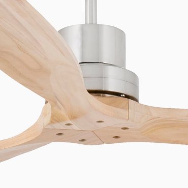 Faro Lantau L - ventilateur de plafond - Ø 132 cm - nickel mat et pin