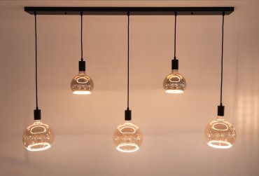 Roi Du Luminaire Ensemble - lampe suspendue 5L - 130 x 10 x 150 cm - noir