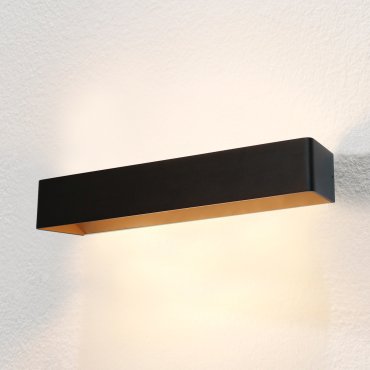 Artdelight Mainz XL - applique murale - 50 x 10 x 7 cm - 2 x 6,3W LED dimmable inclus - noir et or