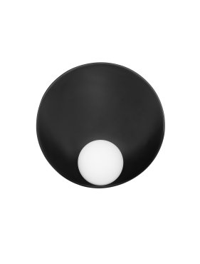 Nova Luce Minim - applique murale - Ø 23 x 23 cm - noir sablé et verre opale
