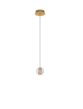 Nova Luce Licio - lampe suspendue - Ø 14 x 150 cm - 4W LED inclus - or
