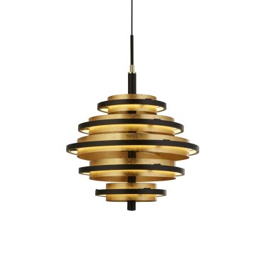 Searchlight Hive - lampe suspendue - Ø 40 x 140 cm - 35W LED dimmable inclus - noir et or