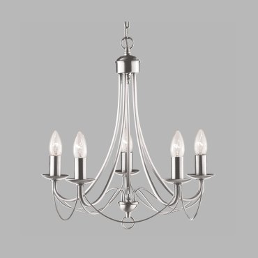 Searchlight Maypole - lustre - Ø 46 x 100 cm - argent satiné