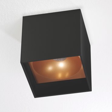 Artdelight Brock - plafonnier - 10 x 10 x 10 cm - 7W LED dimmable inclus - noir et or