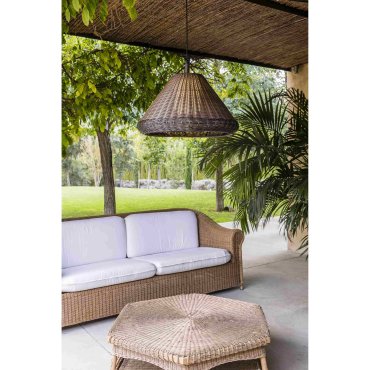 Faro Saigon - lampe suspendue cône - Ø 68 x 38 cm - IP65 - marron