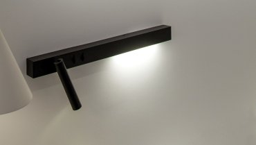 VK Lighting Bar - applique murale avec liseuse à gauche - 30 x 17 x 5 cm - 3W + 6W LED inclus - noir