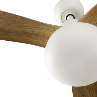 Faro Outwood L - ventilateur de plafond avec lumière - Ø 150 cm - IP44 - blanc mat et chêne