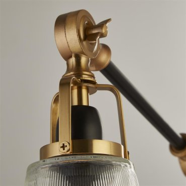 Searchlight Berwick - lampe à poser - 60 x 67 cm - noir, laiton et transparent