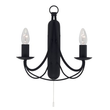 Searchlight Maypole - applique murale avec interrupteur à tirette - 31 x 31 cm - noir