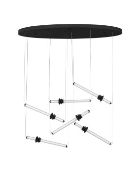 Nova Luce Stalactite - lampe suspendue - 120 x 250 x 43 cm - 36W dimmable LED inclus - noir sablé