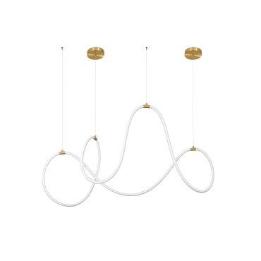 Nova Luce Cerelia - lampe suspendue - 150 x 60 x 120 cm - 57W dimmable LED inclus - laiton doré et blanc