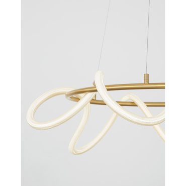 Nova Luce Cerelia - lampe suspendue - Ø 60 x 120 cm - 34W LED dimmable inclus - laiton doré et blanc
