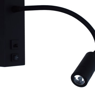 Artdelight Easy - applique murale avec interrupteur et port USB - 6 x 32 x 14 cm - 3W LED inclus - noir