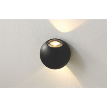 Artdelight Denver - applique murale extérieure - Ø 10 cm - 2 x 4W LED dimmable inclus - IP54 - noir